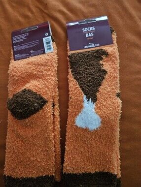 2 Pr Men's Cozy Fuzzy Socks ( turkey/chicken Leg)